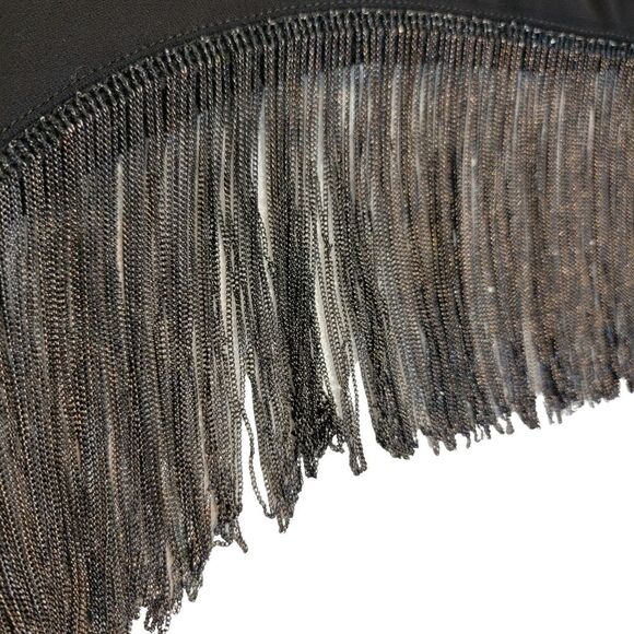 ZARA Black Chain Fringe Sleeveless Top Womens S Dressy Party Grunge Sexy Relaxed - Picture 11 of 11